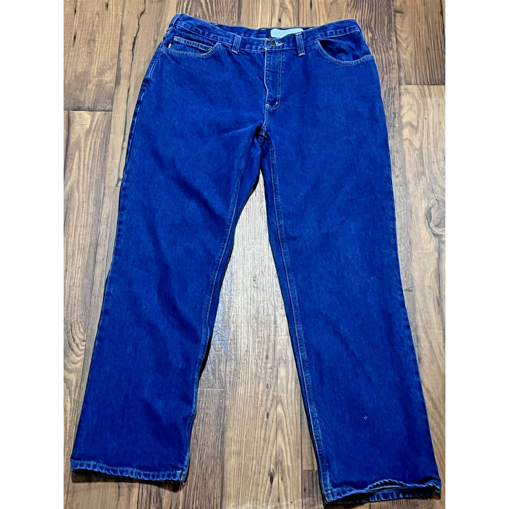 Carhartt FR 2112 NFPA CAT2 Demin Jeans Blue Cotton Size 38x32 Men's Zip